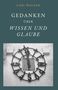 „Karl Wagner, Gedanken über Wissen und Glaube“. Eine metallene Uhr ohne Zeiger auf hellem Hintergrund.