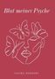 "Blut meiner Psyche" und "Sascha Hemmers". Eine stilisierte Zeichnung eines Gesichts mit Schmetterlingen., Buch