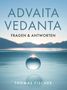"ADVITA VEDANTA: FRAGEN & ANTWORTEN. THOMAS FISCHER." Eine schwebende, beleuchtete Kugel über Wasser mit Bergsilhouette im Hintergrund., Buch