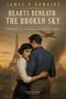 "Hearts Beneath the Broken Sky", Roman über Liebe im WWII. Eiffelturm, Paar umarmt sich. Vintage-Stimmung., Buch