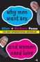"why men want sex" und "and women need love" in Sprechblasen. Autorennamen: Allan + Barbara Pease. Zwei lächelnde Personen.