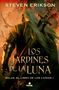 „Steven Erikson“, „Los Jardines de la Luna“, „Malaz: El Libro de los Caídos I“. Dunkler, mystischer Krieger mit Schwert.