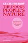 Covertext: "CECILIE RUBOW THE INDOOR PEOPLE’S NATURE". Hintergrund: Rosa mit roten Linien.