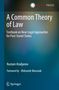 „A Common Theory of Law“, Lehrbuch über neue juristische Ansätze für post-sowjetische Staaten, Rustam Atadjanov. Links ein Logo.