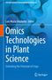 Omics Technologies in Plant Science, blauer Hintergrund mit abstrakten Formen, Springer-Logo unten., Buch