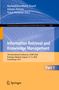 Titel: "Information Retrieval and Knowledge Management". Konferenzdetails. Blau-orange Farben mit Springer-Logo., Buch