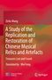 Titel: A Study of the Replication and Restoration of Chinese Musical Relics and Artefacts. Hintergrund: Rote und orange Farben., Buch