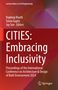 Titel: "CITIES: Embracing Inclusivity". Herausgeber: Rajdeep Routh, Sonia Gupta, Joy Sen. Einfache, dunkle Farbverläufe., Buch