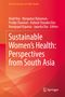 Titel: "Sustainable Women's Health: Perspectives from South Asia". Autoren: Avijit Roy et al. Logo: Springer. Hintergrund: Farbverlauf orange-rot., Buch