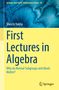 "First Lectures in Algebra" von Shuichi Yukita, gelbes Cover mit blauem, wellenförmigem Hintergrund und Springer-Logo., Buch
