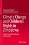 Roter Hintergrund, Titel: "Climate Change and Children’s Rights in Zimbabwe", Herausgeber: Emmanuel Ndhlovu, Clement Chipenda., Buch