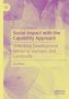Titel: "Social Impact with the Capability Approach" von Lien Pham. Hintergrund mit blass violetten Blättern., Buch
