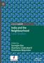 "India and the Neighbourhood: Case Studies" von Suranjan Das et al. Logo oben links, geometrisches Muster in Blau und Grün., Buch