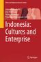 Titel "Indonesia: Cultures and Enterprise", rote Farbe, stilisierte Profile im Hintergrund., Buch