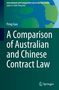 Buchtitel: "A Comparison of Australian and Chinese Contract Law". Autor: Peng Guo. Grünes und blaues Farbschema., Buch