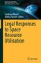 Oben steht "Space Law and Policy" und "Legal Responses to Space Resource Utilisation". Bild einer Erde im Weltraum., Buch