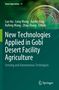 "New Technologies Applied in Gobi Desert Facility Agriculture" auf grünem Hintergrund, Blätter und Kreismuster., Buch