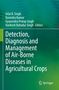 "Detection, Diagnosis and Management of Air-Borne Diseases in Agricultural Crops," grüne Wellenmuster, Autorennamen oben., Buch