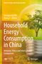 Text: "Household Energy Consumption in China: Behavior, Policy and International Comparison." Baum in Glühbirne, gelber Hintergrund., Buch