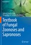 Oben Text: "Microbial Zoonoses". Titel: "Textbook of Fungal Zoonoses and Sapronoses". Grünes mikroskopisches Bild., Buch