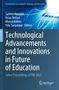 „Technological Advancements and Innovations in Future of Education“, blaue Hintergrundgrafik mit abstrakten Linien., Buch