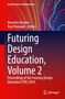 Titel: "Futuring Design Education, Volume 2". 
Bunte, geschwungene Linien auf rotem Hintergrund. Springer-Logo unten., Buch