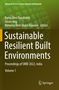 Titel: Sustainable Resilient Built Environments. Untertitel: Proceedings of SRBE 2022, India, Volume 1. Oben: Autorennamen. Unten: Springer-Logo. Hintergrund: Grünes Muster., 2 Bücher