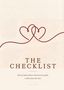 "THE CHECKLIST" und ein Zitat über Beziehungen. Illustration: Zwei verbundene Herzlinien auf hellem Hintergrund.