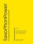 „SaxoPhonPower“ und „Arrangements für Saxophon-Quartett“ links, „Vol. 24“, Georg Friedrich Händel-Stückdetails recht. Hintergrund gelb., Noten