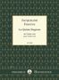 Text: "JACQUELINE FONTYN, La Quinta Stagione, für Violine solo, pour Violon solo, FH 3608, FRIEDRICH HOFMEISTER." Hintergrund: Muster aus goldenen Violinen auf dunklem Grün.