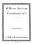 Volkmar Andreae: Klavierkonzert in D D-Dur, Noten