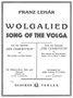 Franz Lehar: Wolgalied g-moll, Noten, Noten