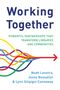 "Working Together" in Blau, "Powerful Partnerships..." in Grün, Autoren unten. Mehrfarbige Linien enden in einem roten Pfeil., Buch