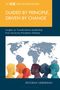 Text: "GUIDED BY PRINCIPLE, DRIVEN BY CHANGE". Grafik: Menschen-Silhouetten vor Weltkarte., Buch
