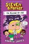 "StEvEn & Parker", Dr. Know-It-All. Cartoonfiguren: Ein Junge mit Reagenzglas, zwei Kinder, ein Dinosaurier., Buch
