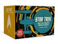 "Star Trek: The Ultimate Trivia Deck" mit einem Raumschiff-Design, 400 Fragen zur Wissensprüfung, auf einer Box.