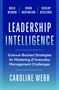 „Leadership Intelligence: Science-Backed Strategies“ von Caroline Webb. Blaues Design mit geometrischen Mustern., Buch