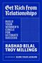 Text: "Get Rich from Relationships", "Build Your Winner’s Circle for Ultimate Success", "Rashad Bilal", "Troy Millings". Dominante Blautöne., Buch