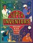 Text: "Cover to be revealed", "DK", "The Super Inventors", "Showcasing Black Brilliance in STEM". Rotes Layout, zentrierte weiße Schrift.