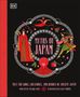 "Myths of Japan" in rosa Schrift, umgeben von roten Figuren, Blumen, Berg und geometrischem Muster., Buch