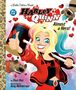 „Harley Quinn: Almost a Hero!“ Illustration von Harley Quinn mit einem großen Hammer, begleitet von lachenden Hyänen., Buch