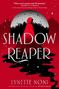 "Das Must-Read-Jugendbuch dieses Jahres" - Rebecca Yarros, "Shadow Reaper" von Lynette Noni. Silhouette im roten Umhang.