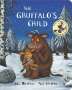 "The Gruffalo's Child", Logo mit Hexe auf Besen, Winterlandschaft mit zwei pelzigen Wesen, Bäume, Schnee, Schneemann., Buch