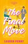 Text: "The Final Move" und "Lauren Penny". Illustration eines Mannes, Frau, Katze, Schlüssel, Richterhammer. Gelber Hintergrund., Buch