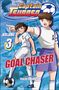"Captain Tsubasa", "Volume 3", "Goal Chaser". Zwei Fußball spielende Jungen in Sportkleidung.