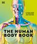 "The Human Body Book" und "A Visual Guide to Structure and Function" stehen auf einer farbenfrohen anatomischen Illustration.