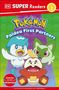 "SUPER Readers Level 2: Pokémon Paldea First Partners. Reading is my superpower." Drei fröhliche Tierfiguren.