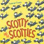„Scotty and the Scotties“ von Gabriel Evans. Illustration vieler kleiner, springender Hunde auf gelbem Hintergrund., Buch