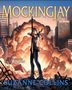MOCKINGJAY, illustr. by Nico Delort, Suzanne Collins. Figur mit Pfeil und Bogen vor explodierenden Ruinen in einer Stadt., Buch