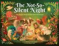 "The Not-So-Silent Night: The Joyful Noise of the First Christmas." Illustration: Tiere und Menschen in festlicher Szene.